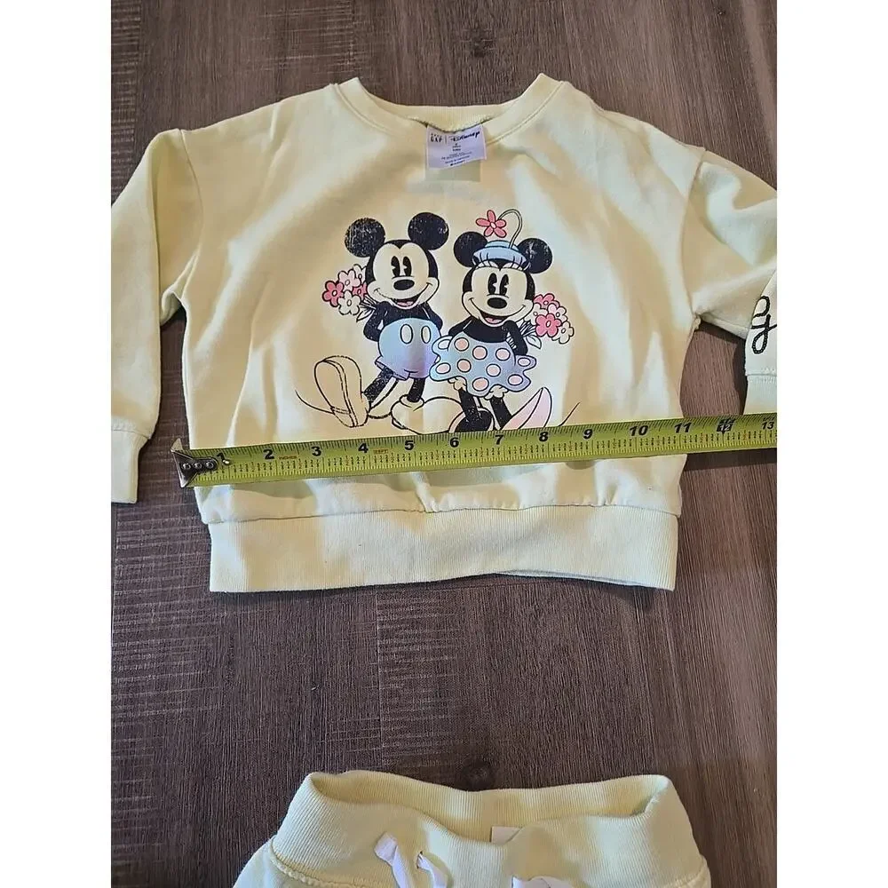 Gap Kids Yellow Minnie Mouse Sweatshirt 2 & Sweatpants size 3 Pre Owned
